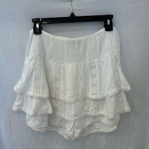 princess polly white ruffle mini skirt size 4